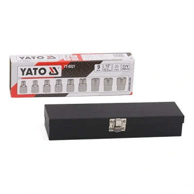 Afbeelding van YATO YT 0521 Doppenset 9 Torx Chroom vanadium staal 1/2