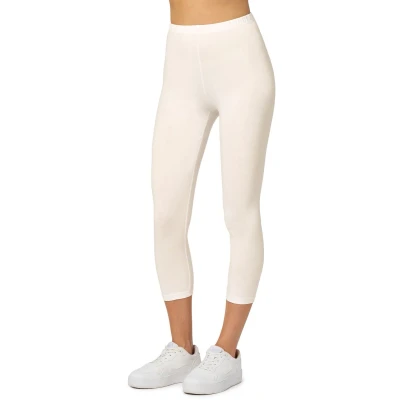 Afbeelding van Merry Style MS MS10 199 LE Dames Capri Leggings Sport Vrijetijdsbroek 3/4 Lengte Katoen Sporbroek Yogabroek Ecru S