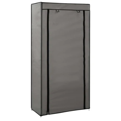 Afbeelding van Schoenenkast met hoes 58x28x106 cm stof grijs