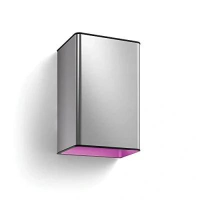 Image de Philips Hue Resonate Wandlamp Wit en Gekleurd Licht IP44 Waterbestendige Muurlamp Dimbaar Buitenverlichting Verbind met Bridge Werkt Alexa Google Home RVS