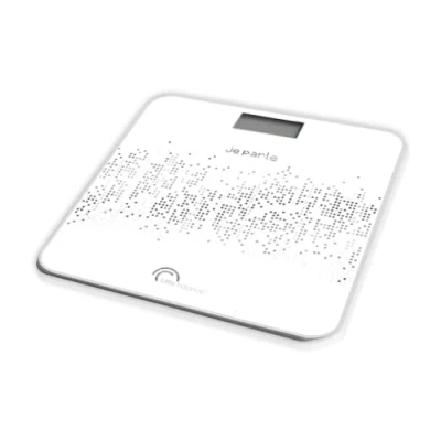 Afbeelding van Digitale Personenweegschaal Little Balance Talking Voice Wit Zwart Gehard glas