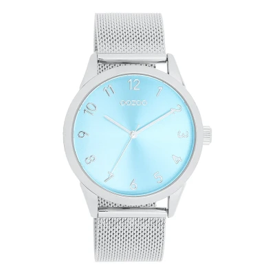 Afbeelding van zilverkleurige OOZOO horloge met metalen mesh armband C11321