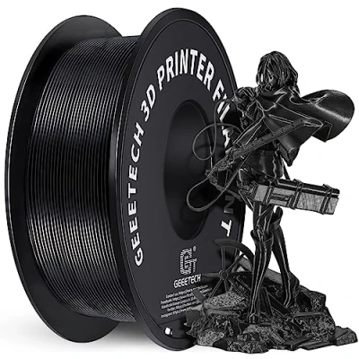 Afbeelding van GEEETECH PLA filament 1,75 mm 3D printer voor printers, 1 kg, spoel, zwart