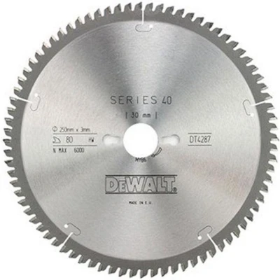 Afbeelding van DeWalt DT4287 Extreme Cirkelzaagblad 250 x 30 80T Hout / Laminaat Aluminium