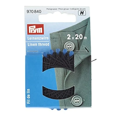 Afbeelding van Prym linnen draad 2x20 m zwart