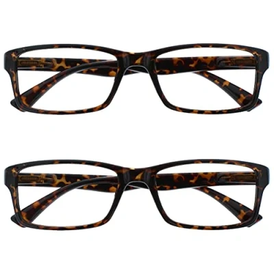 Afbeelding van UV Reader leesbril, zwart, 2 stuks, heren/vrouwen, Bruine schaal.