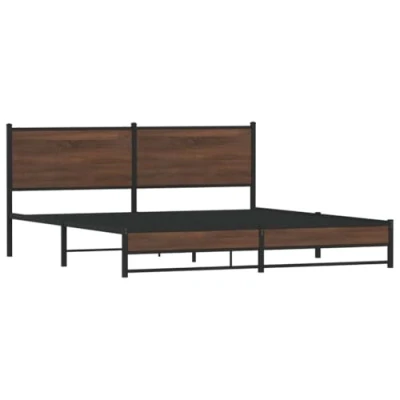 Afbeelding van vidaXL Bedframe zonder matras metaal bruin eikenkleurig 160x200 cm