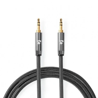 Afbeelding van 3.5 mm jack kabel Nedis 5 m (Stereo, Verguld, Gun metal)