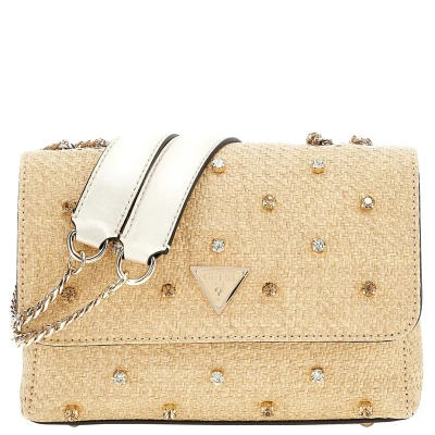 Afbeelding van GUESS schoudertas Giully II Two Compound Convertible Flap Bag Natural beige