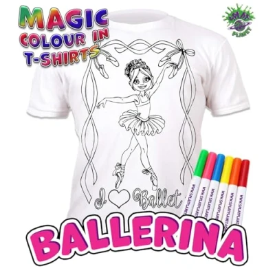 Afbeelding van Splat T shirt Kleur telkens opnieuw je mooie Unicorn Ballerina 7 8 jaar