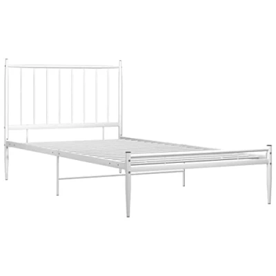 Afbeelding van Bedframe metaal en multiplex wit 90x200 cm