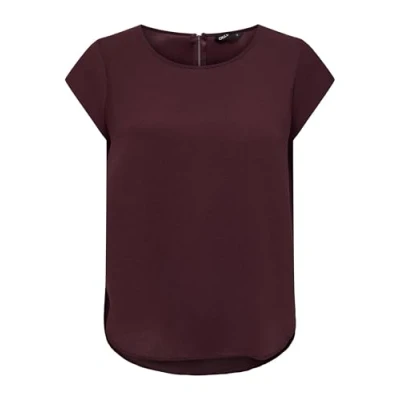 Image de ONLY Femme T shirt Onlvic S/S Solid Top Noos Ptm, Chocolate Truffle, 36