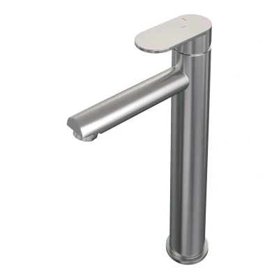 Afbeelding van Brauer Brushed Edition Wastafelmengkraan opbouw hoog model C PVD geborsteld RVS
