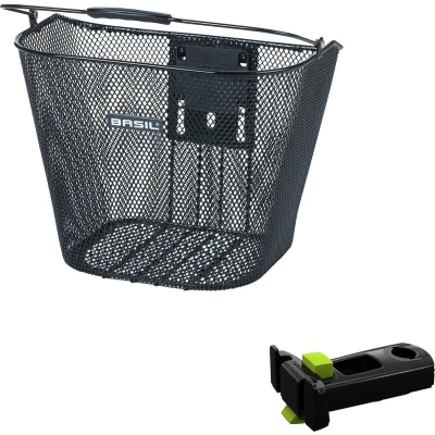 Afbeelding van Fietsmand Basil Bremen met BasEasy stemholder 26 x 35 29 cm zwart