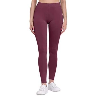 Afbeelding van Bellivalini BLV BLV50 147 LE Dames Leggings Sport Vrijetijdsbroek Lang Viscose Sporbroek Yogabroek Wijnrood XL