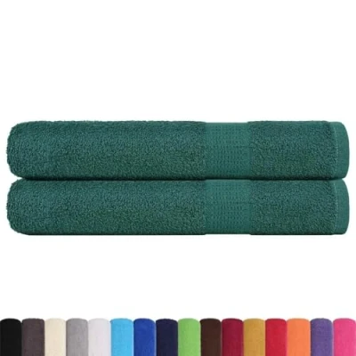 Afbeelding van vidaXL Saunahanddoeken 2 st 80x200 cm 360 g/m² 100% katoen groen