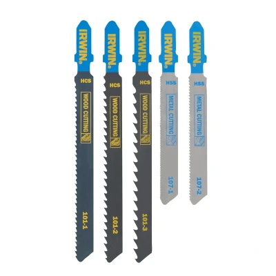 Afbeelding van Set decoupeerzaagbladen 5PCS mix 3 hout/2 metaal, diverse vertanding, T aansluiting