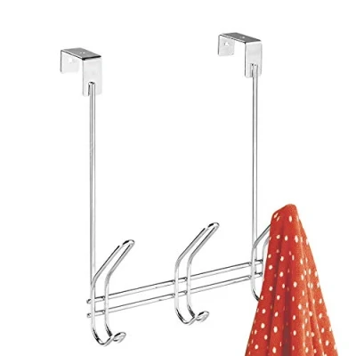 Afbeelding van iDesign Deurkapstok verchroomd 3 haken Ophangen zonder boren