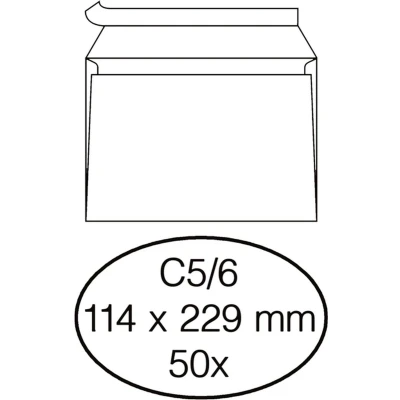 Afbeelding van Envelop Quantore bank C5/6 114x229mm zelfklevend wit 50stuks