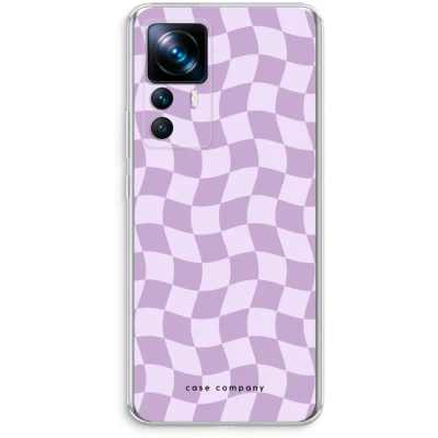 Afbeelding van Case Company® hoesje geschikt voor Xiaomi 12T Pro Grid Paars Soft Cover Telefoonhoesje Bescherming aan alle Kanten en Schermrand
