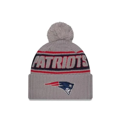 Afbeelding van NFL New Era Sideline 2024 Amerikaanse voetbal pomponmuts teamlogo beanie wintermuts grijs