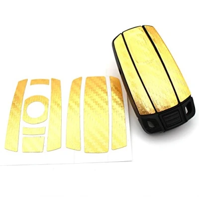 Afbeelding van Finest Folia K141 Beschermfolie voor autosleutel met 3 toetsen (toets Keyless Go) (goudkleurig carbon)