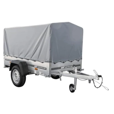 Afbeelding van UNITRAILER Garden Trailer 200 autoaanhanger, kantelbaar, x 106 cm, met kantelbare dissel, hoog zeil en steunwiel, verzinkte stalen constructie, autoaanhanger 750 kg