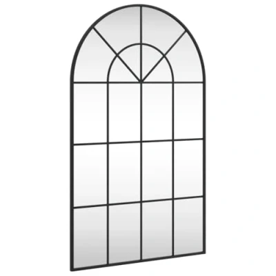 Afbeelding van Wandspiegel boog 60x100 cm ijzer zwart