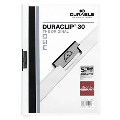 Afbeelding van Klemmap Durable Duraclip A4 3mm 30 vellen wit