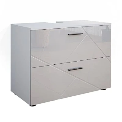 Afbeelding van Vicco Wastafelonderkast Irma, Wit Hoogglans, 80 x 58.6 cm