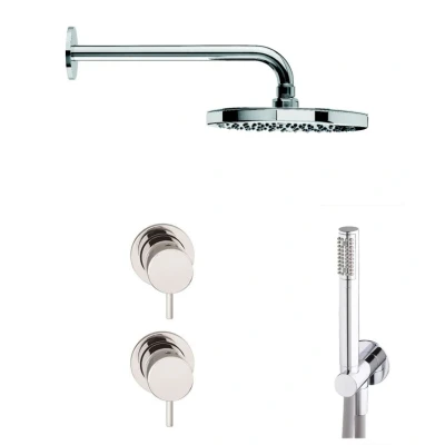 Afbeelding van Waterevolution Flow inbouw doucheset chroom met thermostaat regendouche en handdouche 1208957343