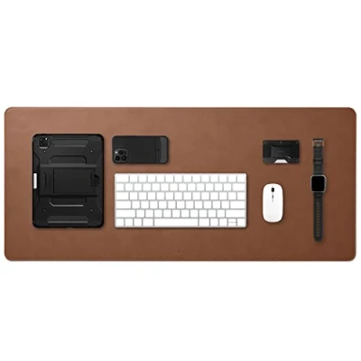 Afbeelding van Spigen LD302 Desk Pad Muismat XXL voor Bureau/Kantoor Kunstleer Bruin
