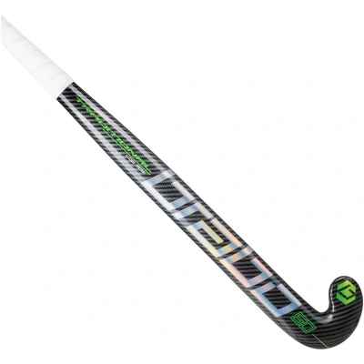 Afbeelding van Brabo Traditional Carbon 60 Low Bow Hockeystick Black Neongreen Zwart
