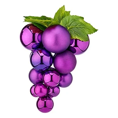 Afbeelding van Kerstballen Medium Druiven Paars Plastic