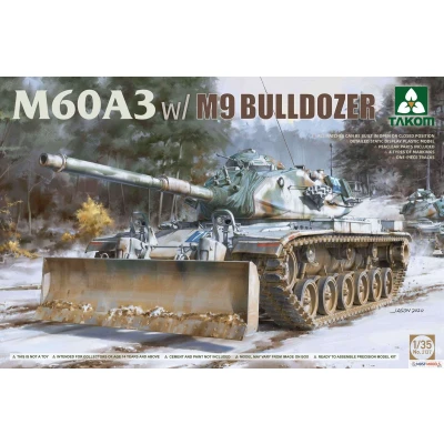 Afbeelding van 1:35 Takom 2137 M60A3 w/M9 Bulldozer Tank Plastic Modelbouwpakket