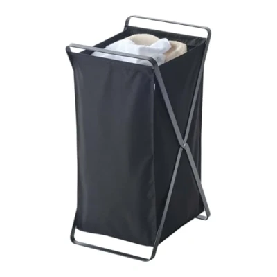 Image de Yamazaki Panier à linge pliable Tower noir