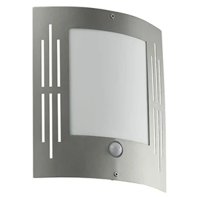 Afbeelding van EGLO City Buitenverlichting Wandlamp Met Sensor 1 Lichts RVS Wit