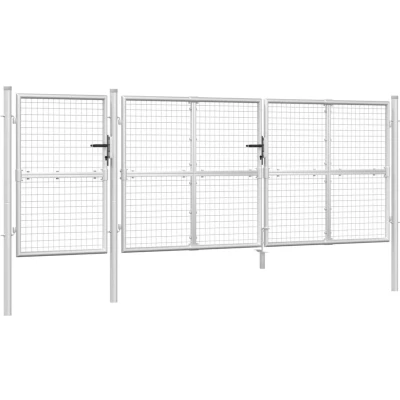 Afbeelding van vidaXL Tuinpoort 400x175 cm gaas en gegalvaniseerd staal zilverkleurig