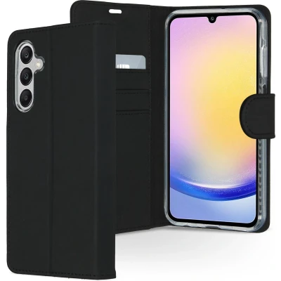 Afbeelding van Accezz Hoesje Geschikt voor Samsung Galaxy A25 Met Pasjeshouder Wallet Softcase Bookcase Zwart