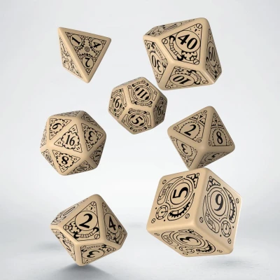 Afbeelding van Steampunk Beige &amp; black Dice Set