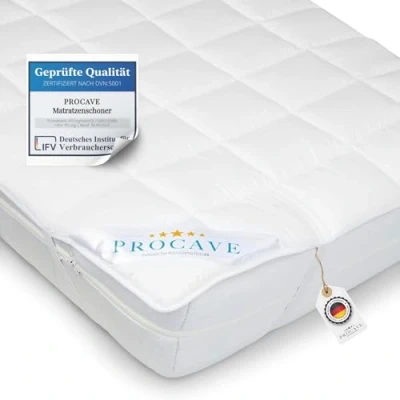 Afbeelding van PROCAVE matrasbeschermer Micro Comfort in verschillende maten, matrastopper 100% Made Germany, onderbed Soft Topper, boxspring bedden geschikt, Germany 90x200 cm