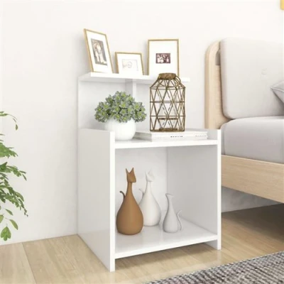 Afbeelding van vidaXL Nachtkastje 40x35x60 cm bewerkt hout wit