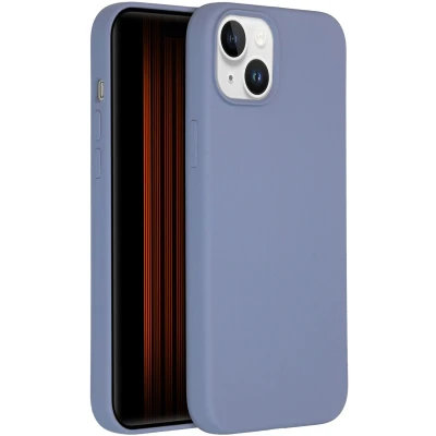 Afbeelding van Accezz Hoesje Geschikt voor iPhone 15 Plus Siliconen Liquid Silicone Backcover grijs