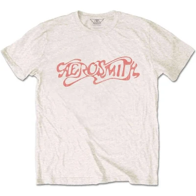 Afbeelding van Aerosmith Classic Logo Heren T shirt M Creme