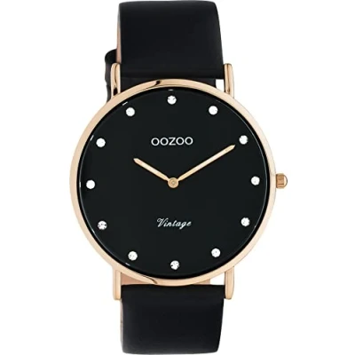 Afbeelding van OOZOO Timepieces Goudkleurige horloge met witte leren band C4796