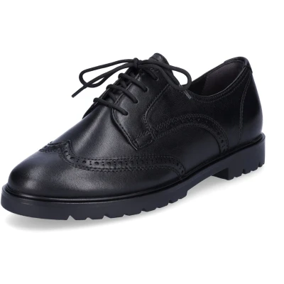 Afbeelding van Tamaris Veterschoenen, Dames, Maat: 39, Black leather Leer