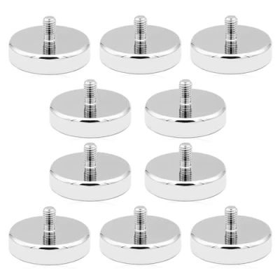 Afbeelding van mizikuu neodymium magneten met M5 schroefdraad, 10 stuks magneet schroefbout 25mm magneet, 20kg houdkracht magneetsystemen, sterke ronde voor schroeven, ogen of haken