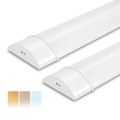 Afbeelding van BrightFly Neon led 120 cm (2 stuks), strip 32 W 3550 lm 3 cc (3000 K/4000 K/6500 K), IP40 waterdicht ledlicht, plafondlamp voor kantoor, magazijn, garage, werkplaatsen, opslagruimtes,