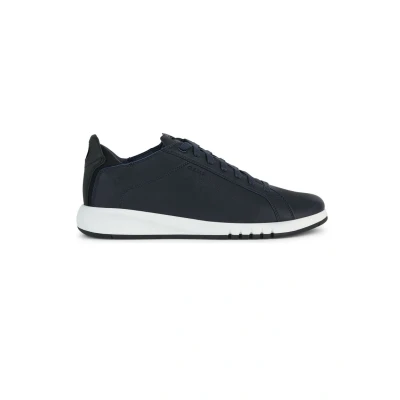Afbeelding van Geox U Aerantis Sneakers laag, Heren, Maat: 45, Navy black Leer en textiel