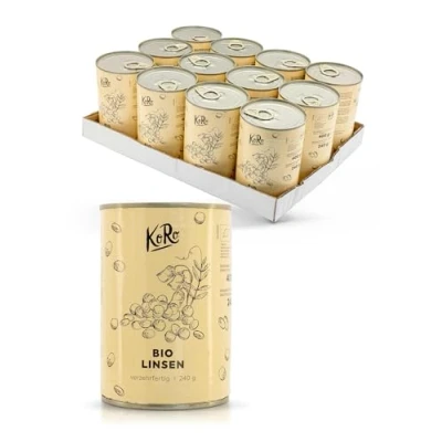 Afbeelding van KoRo Bio bruine linzen in blik 12 x 240 g
